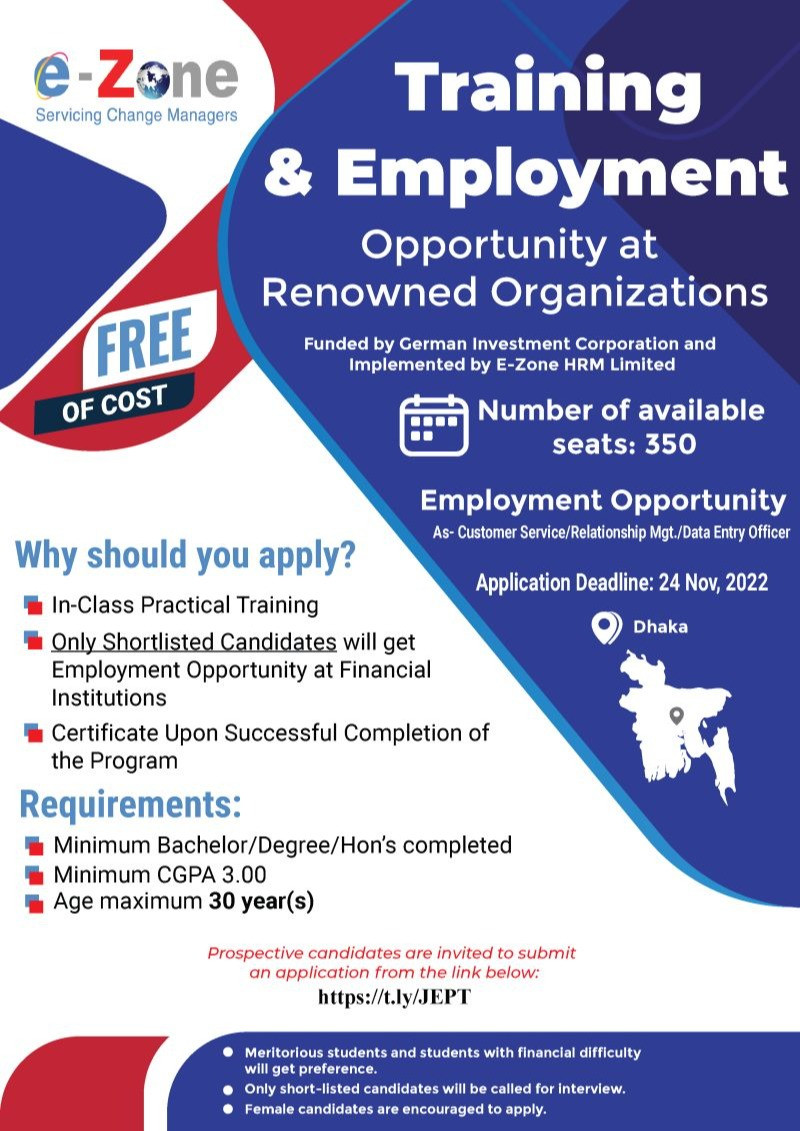 Free Training and Employment/Internship Opportunity